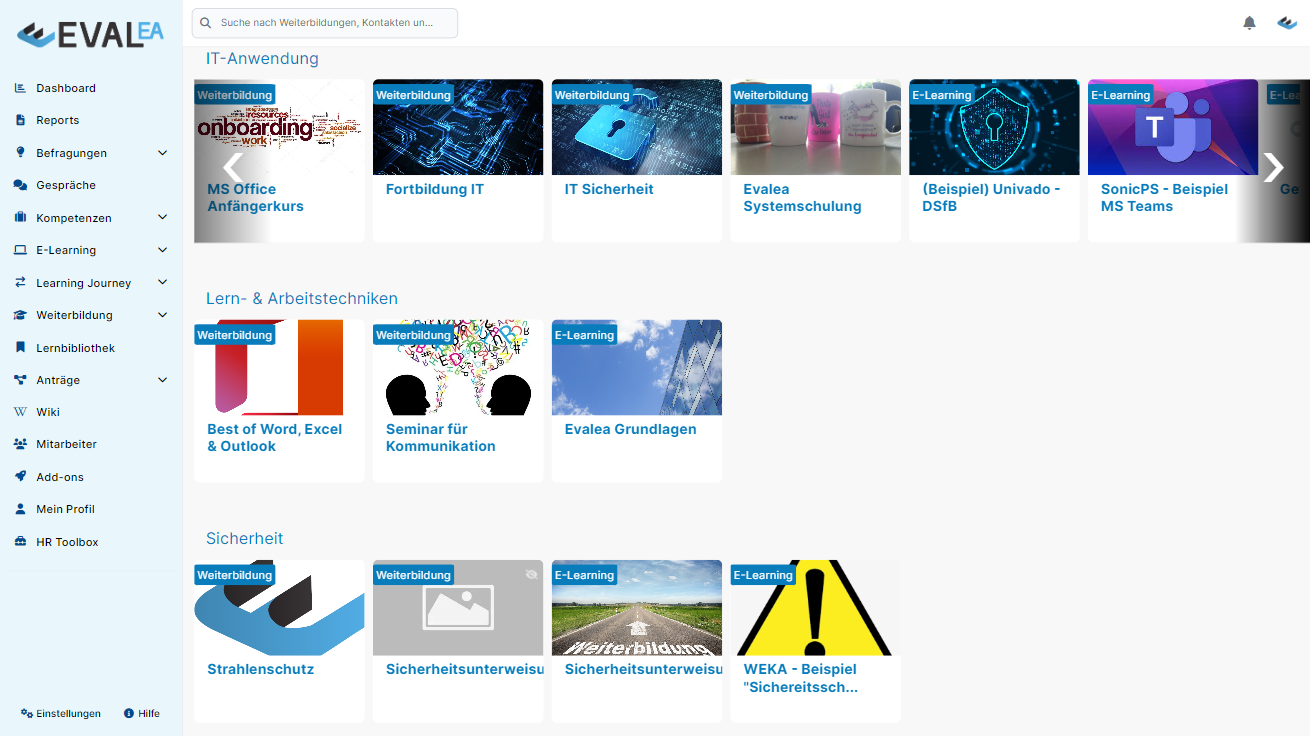 screenshot of Evalea