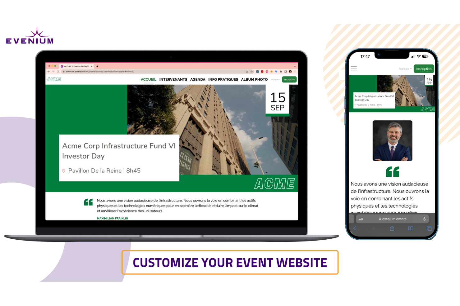 screenshot of Evenium