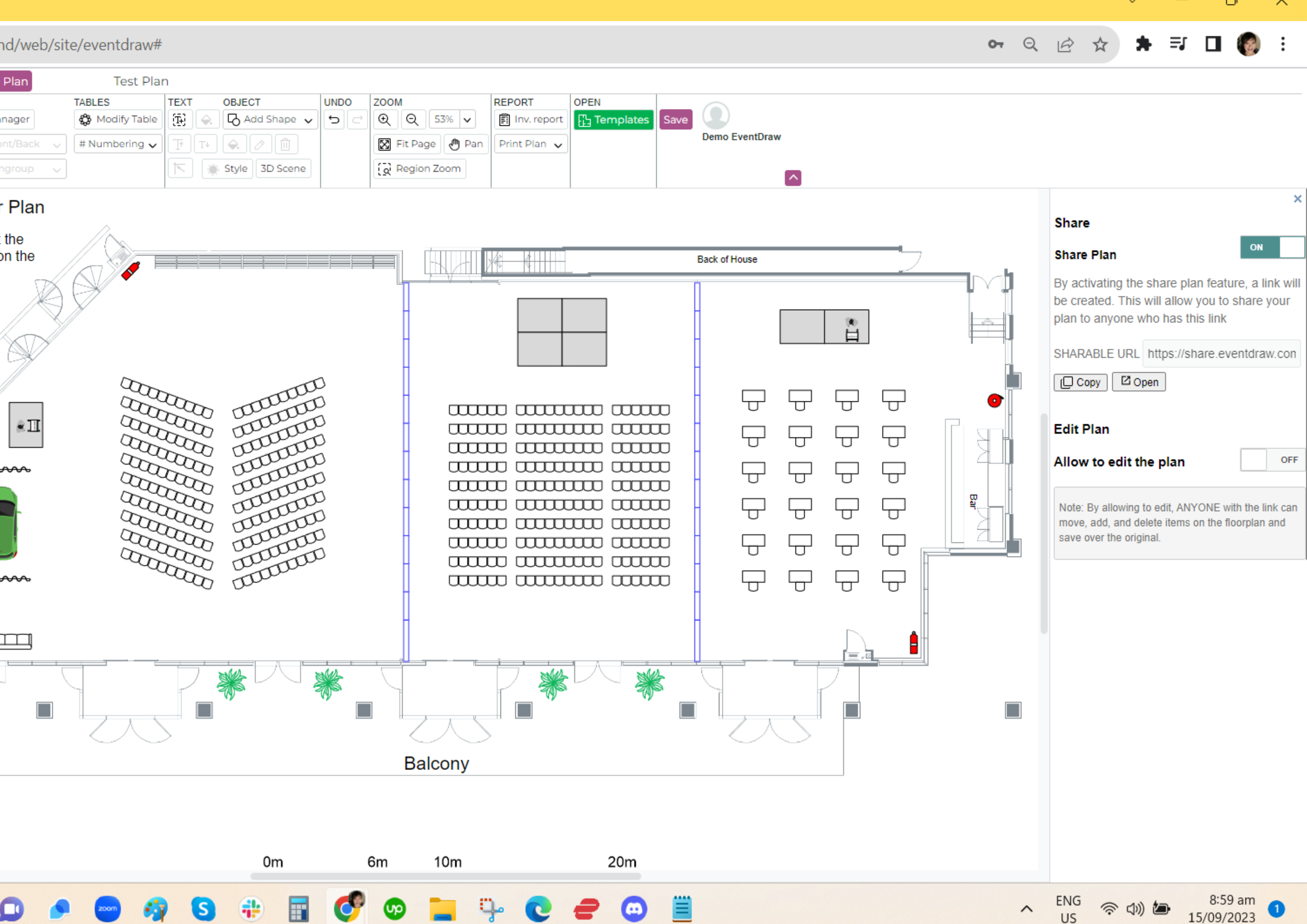 screenshot of EventDraw