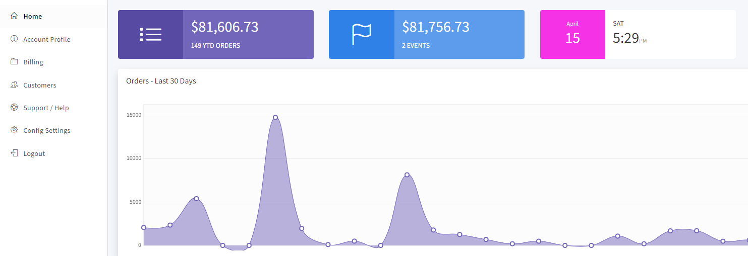 screenshot of EventEase