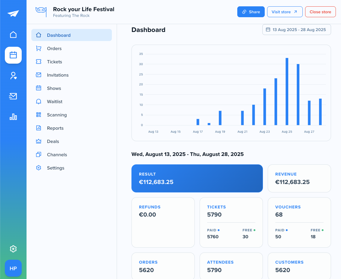 screenshot of EventSquare