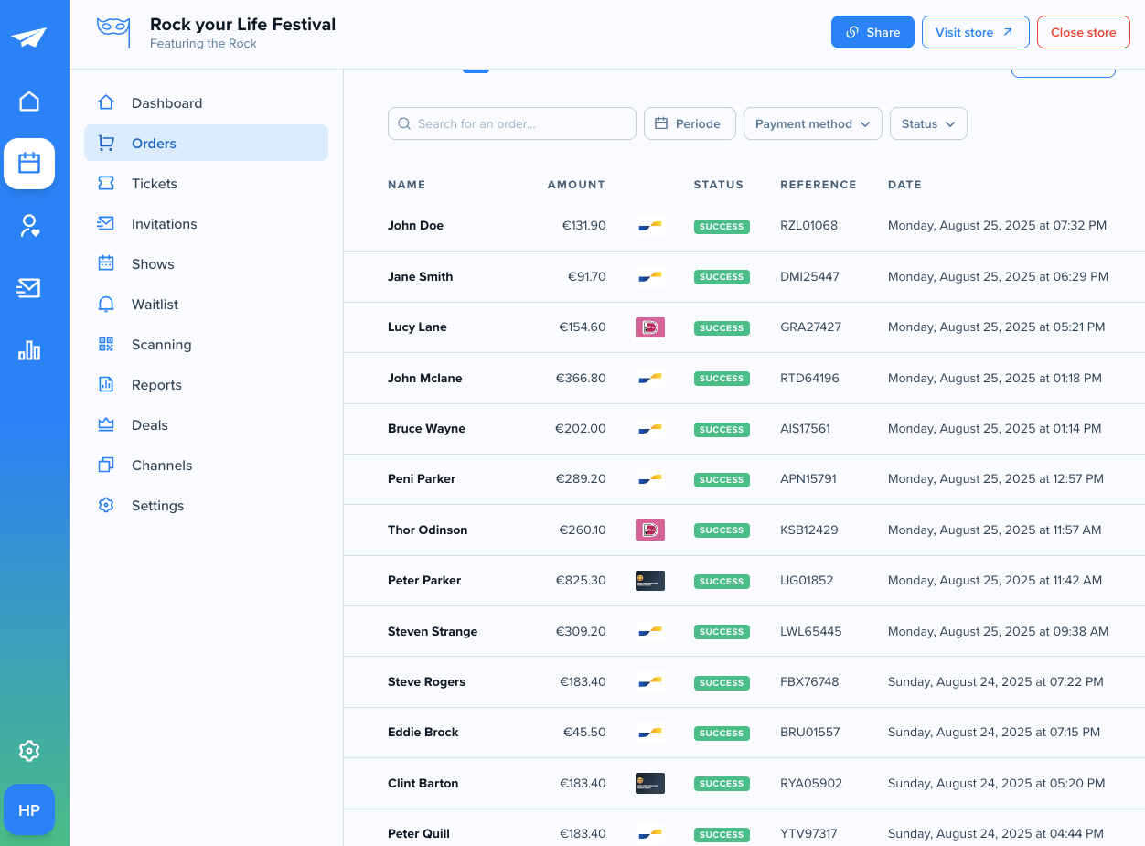 screenshot of EventSquare