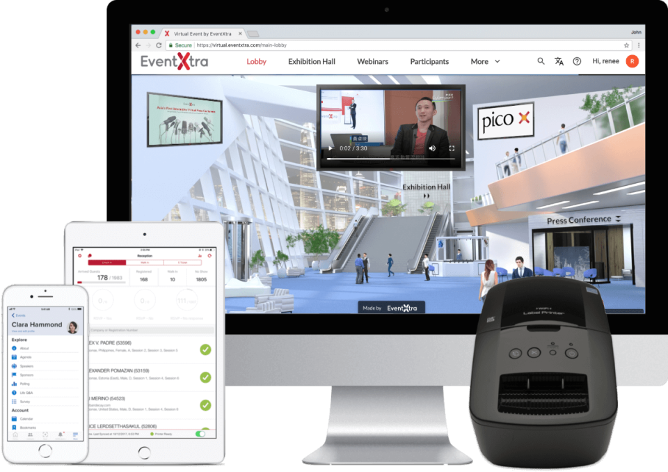 screenshot of EventX