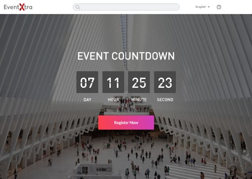 screenshot of EventX