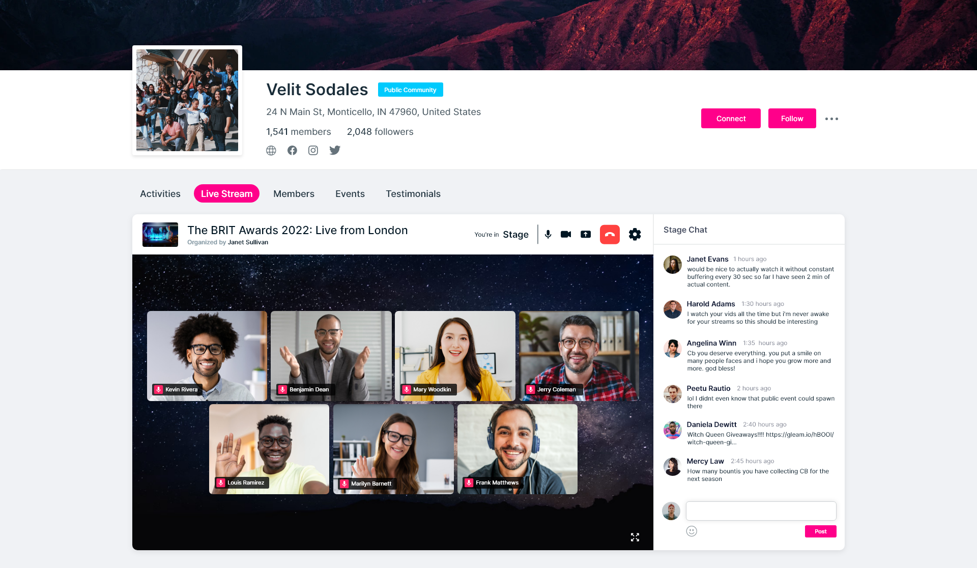 screenshot of Eventcombo