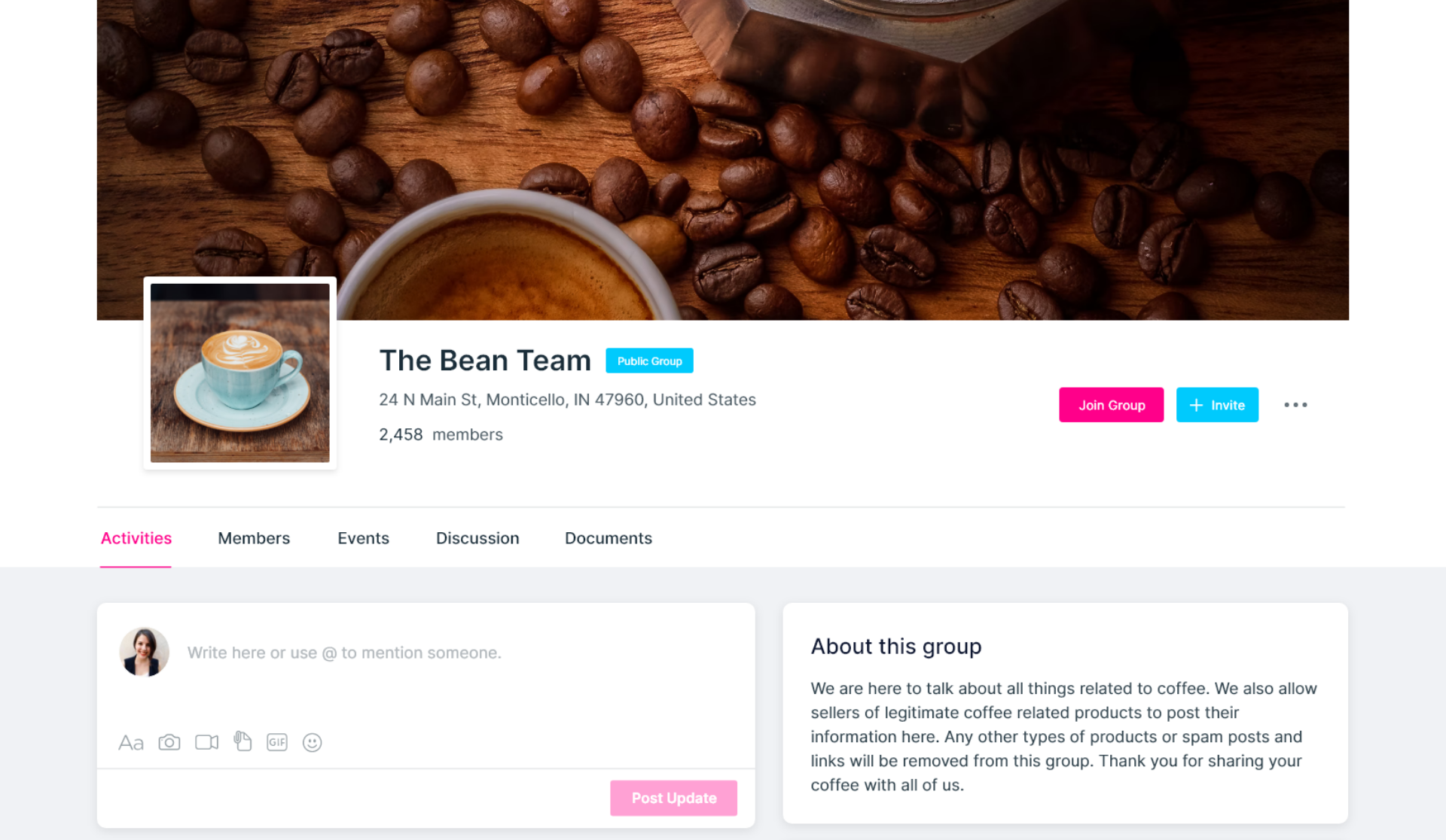 screenshot of Eventcombo