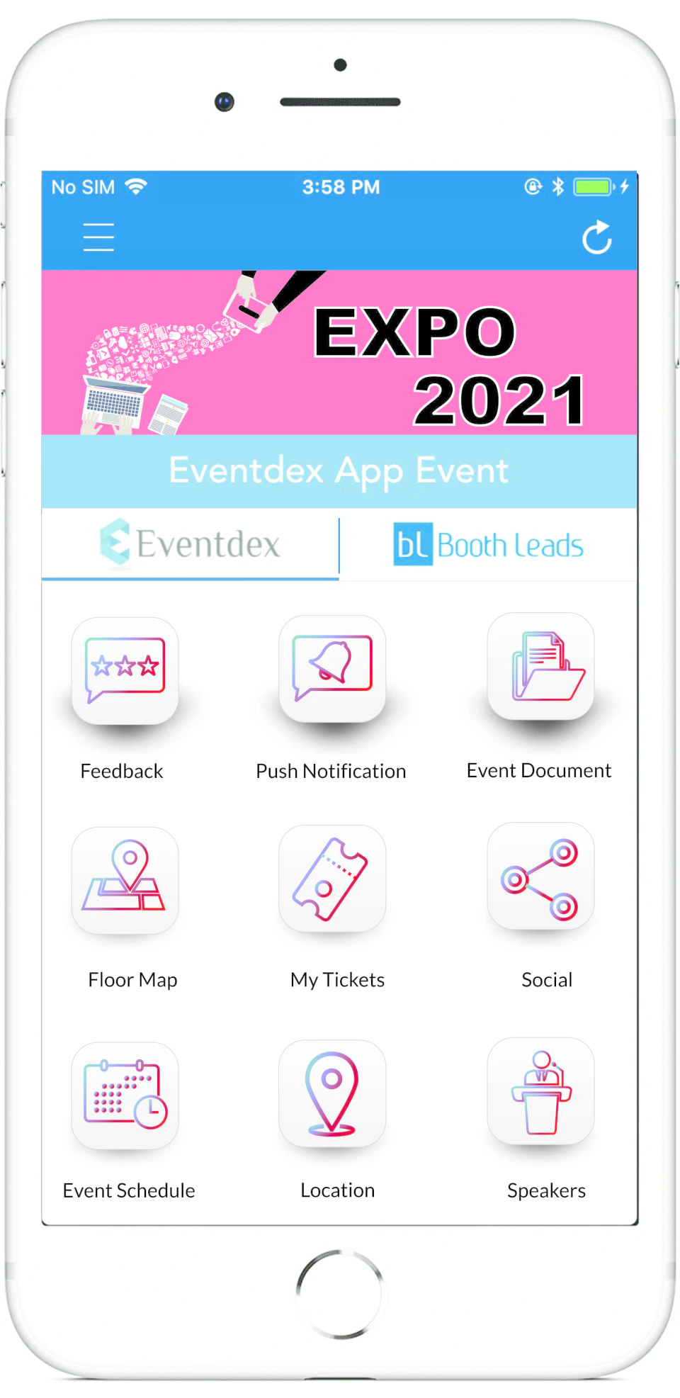 screenshot of Eventdex