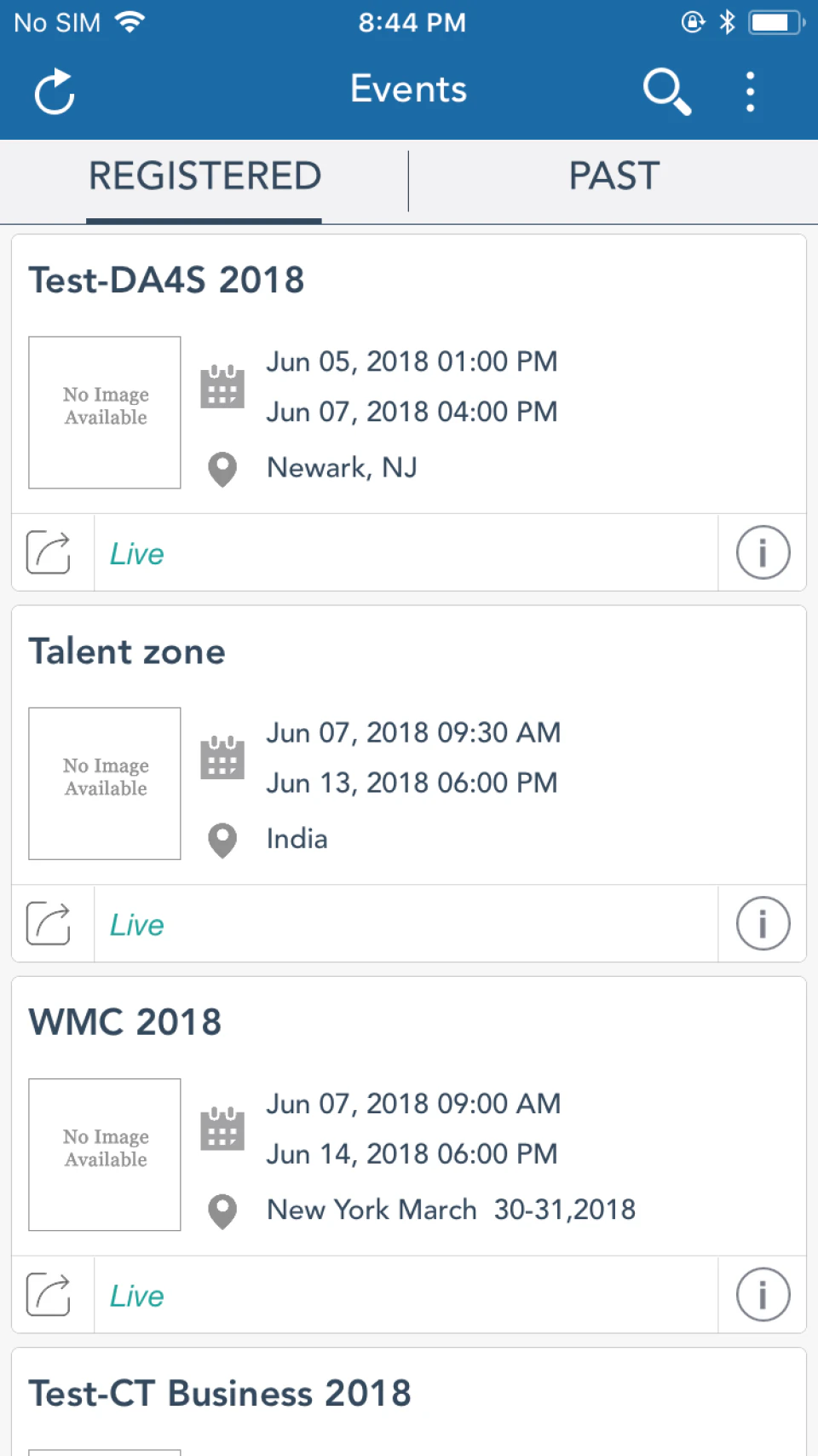 screenshot of Eventdex