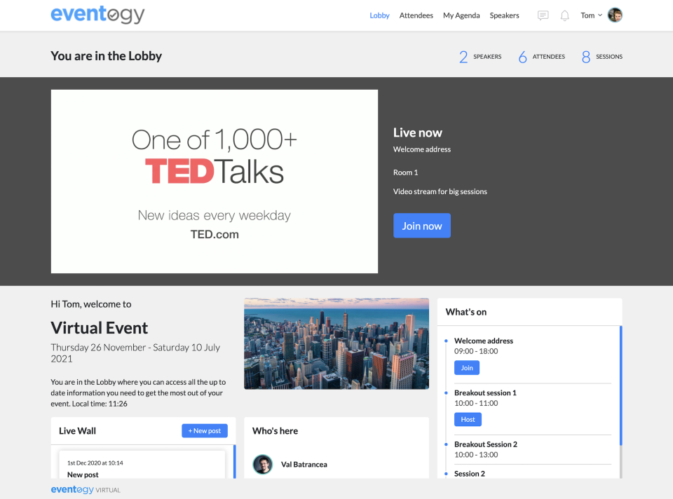 screenshot of Eventogy