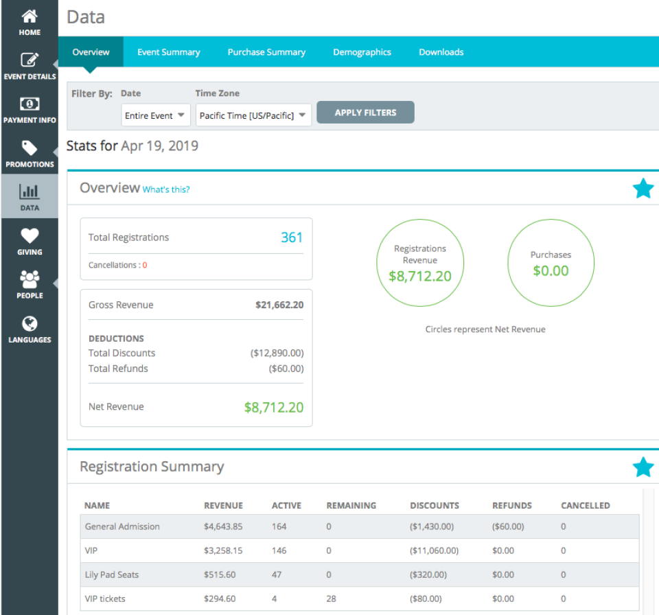 screenshot of Events.com