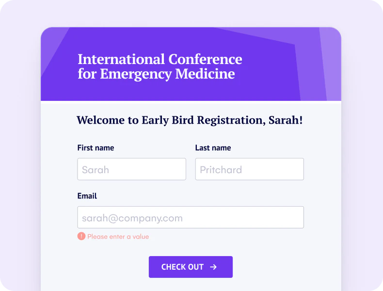 screenshot of EventsAIR
