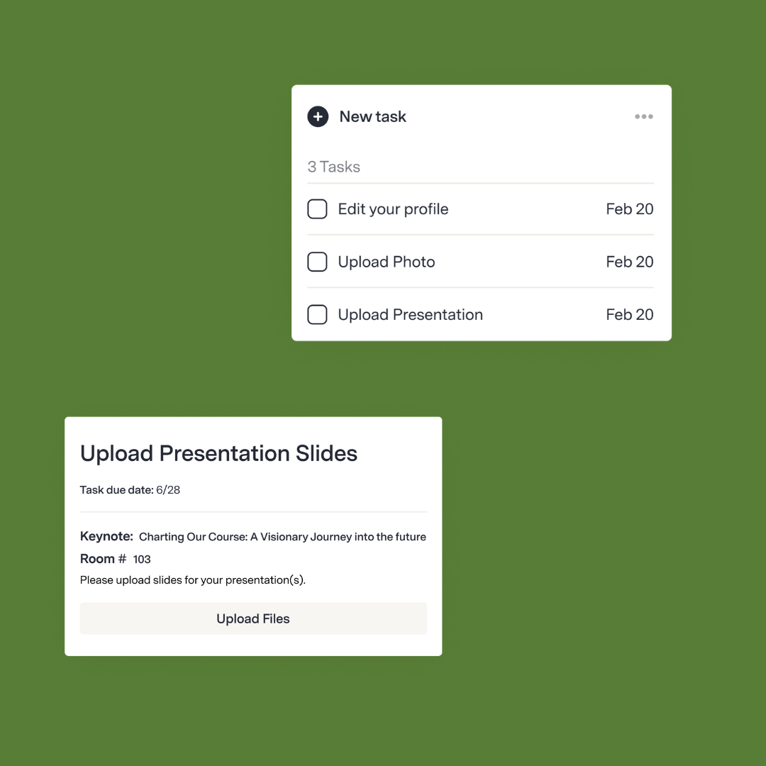 screenshot of Eventscribe