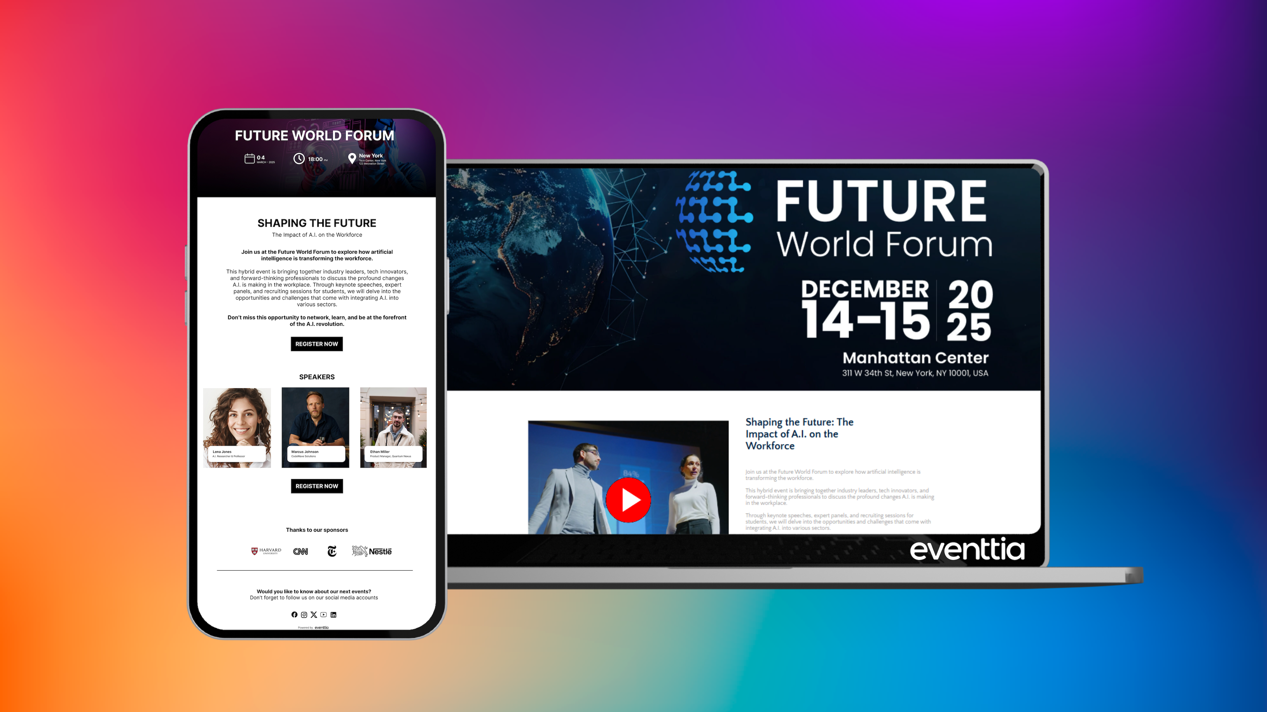 screenshot of Eventtia