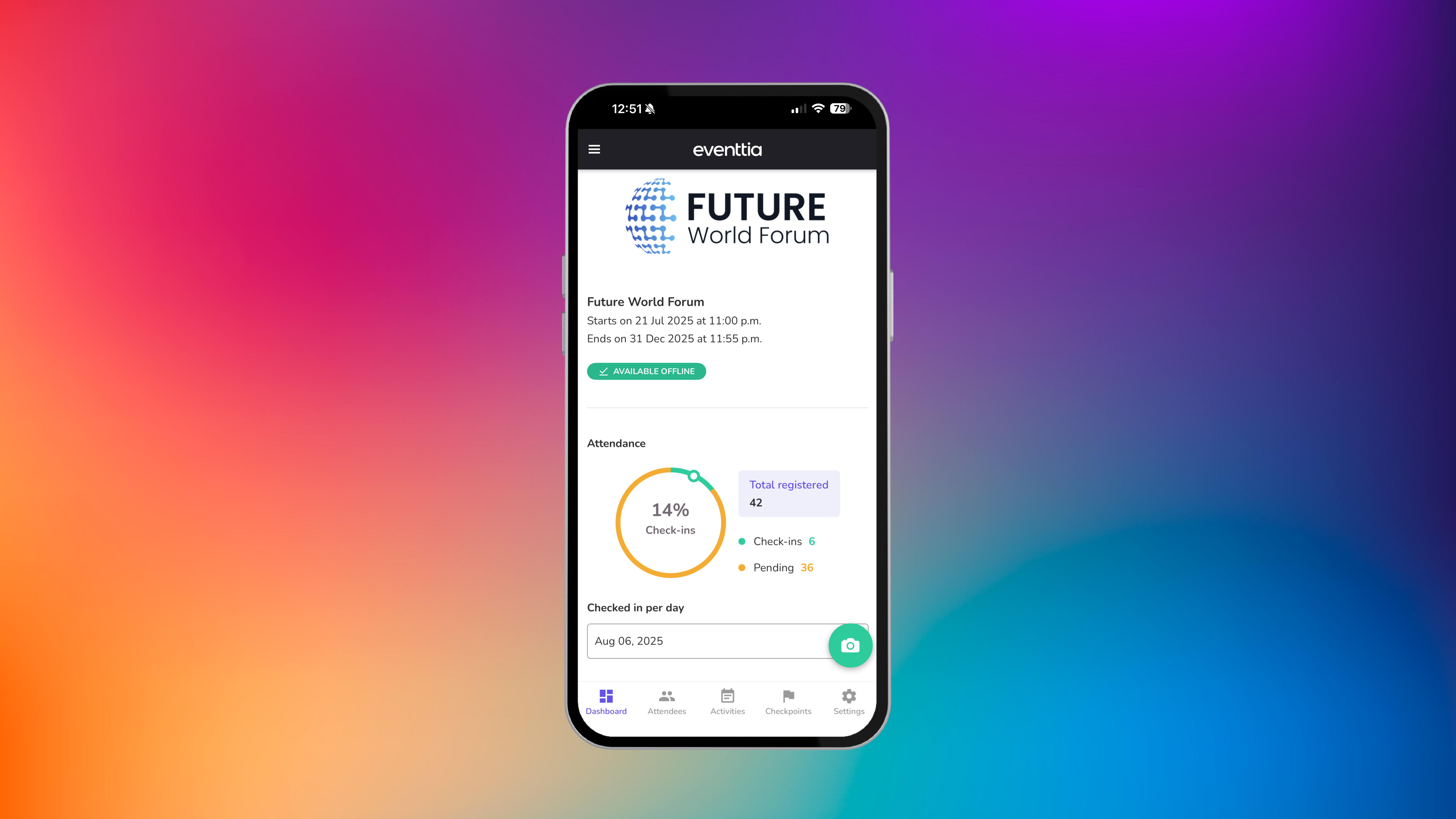 screenshot of Eventtia