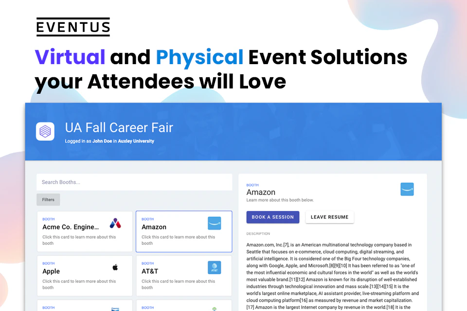 screenshot of Eventus