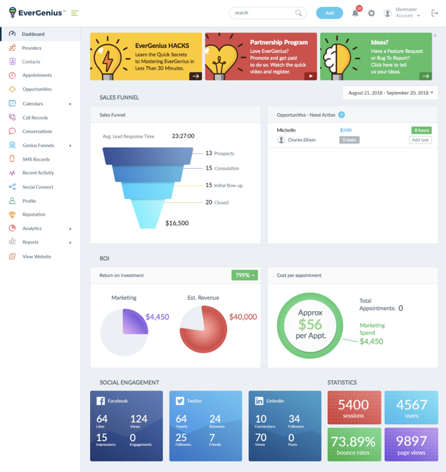 screenshot of EverGenius