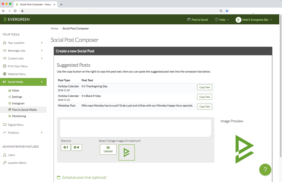 screenshot of Evergreen