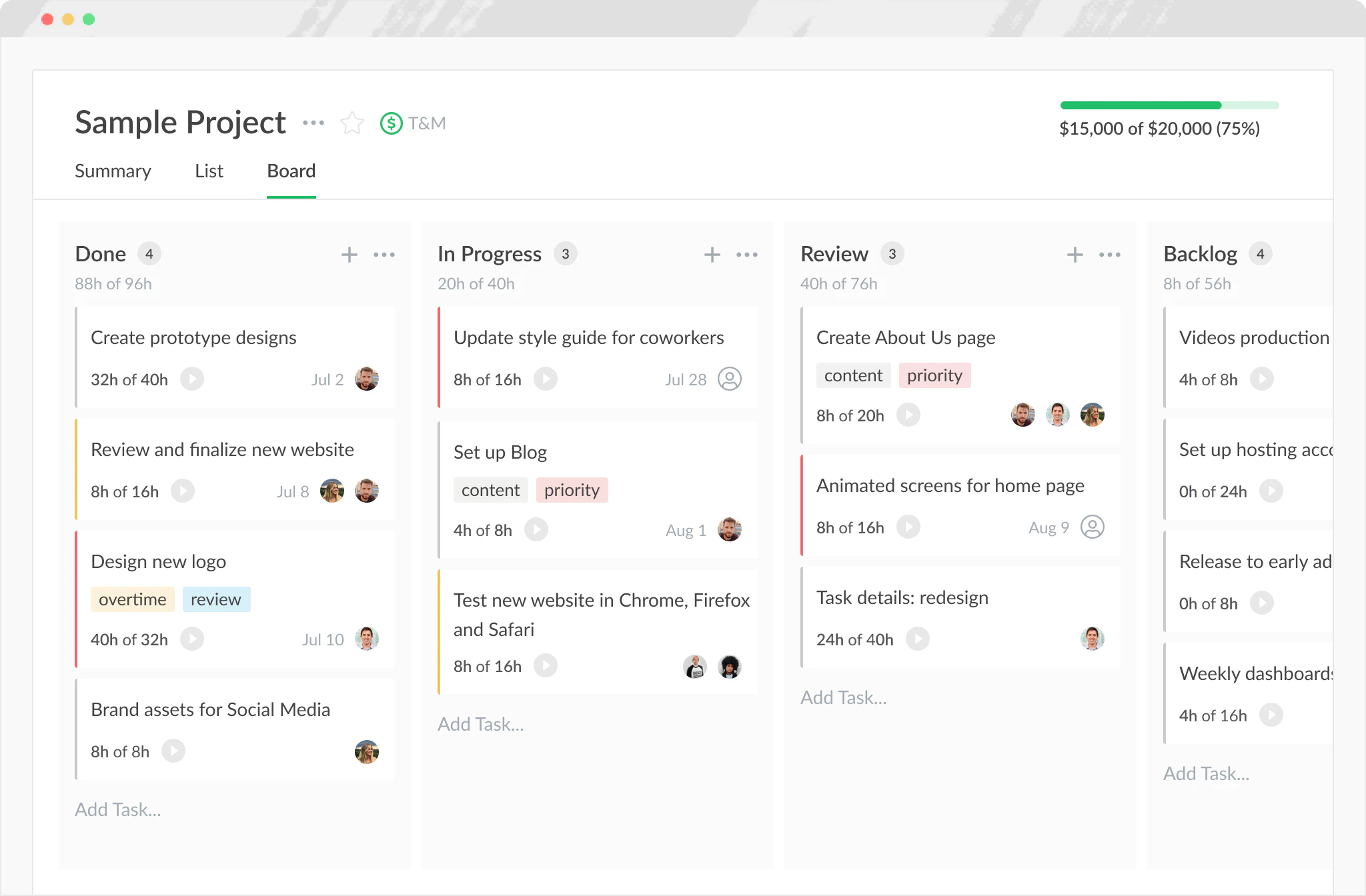screenshot of Everhour