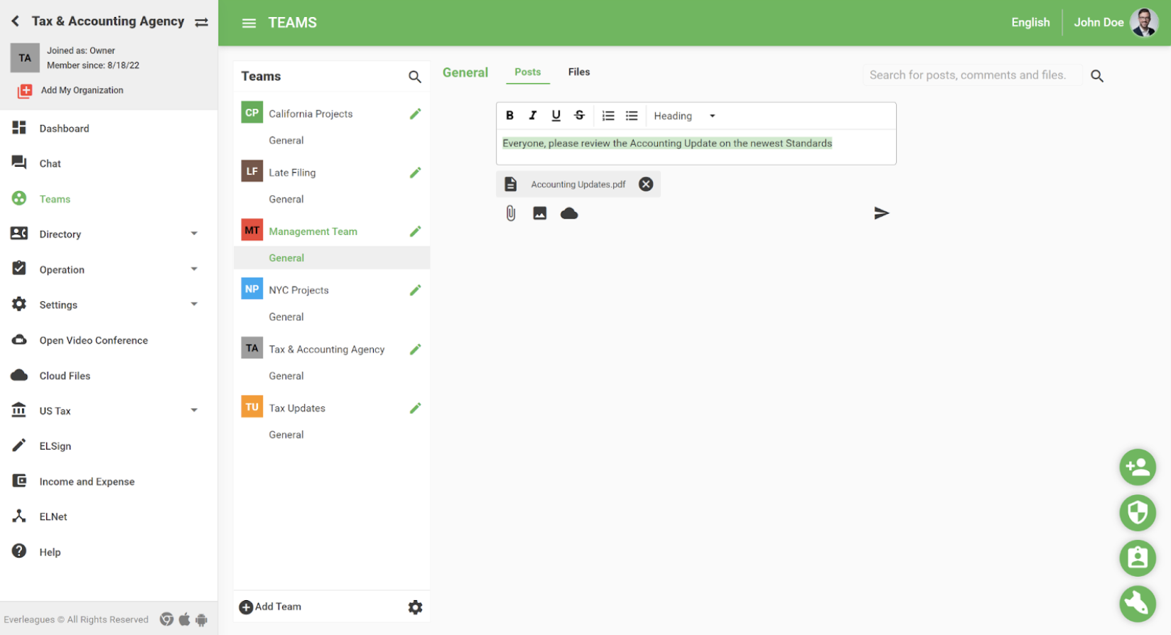 screenshot of Everleagues