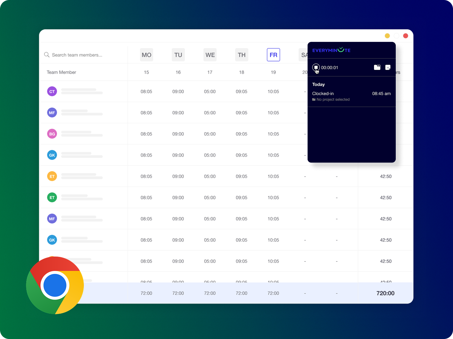 screenshot of Everyminute