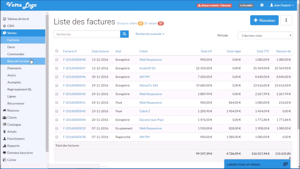 screenshot of Evoliz