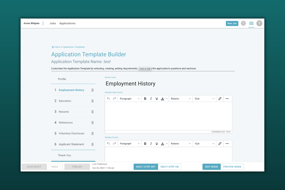 screenshot of ExactHire