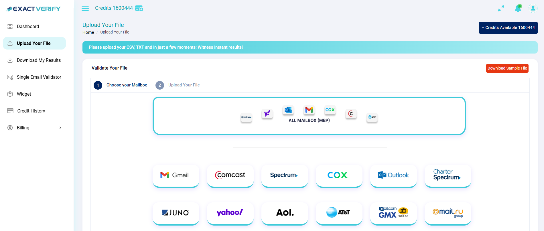 screenshot of ExactVerify