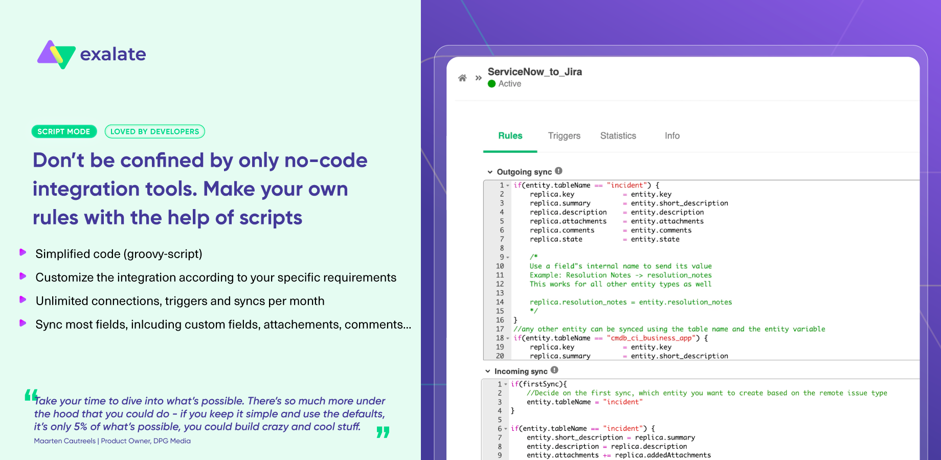 screenshot of Exalate