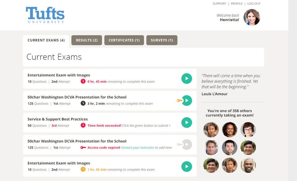 screenshot of ExamBuilder
