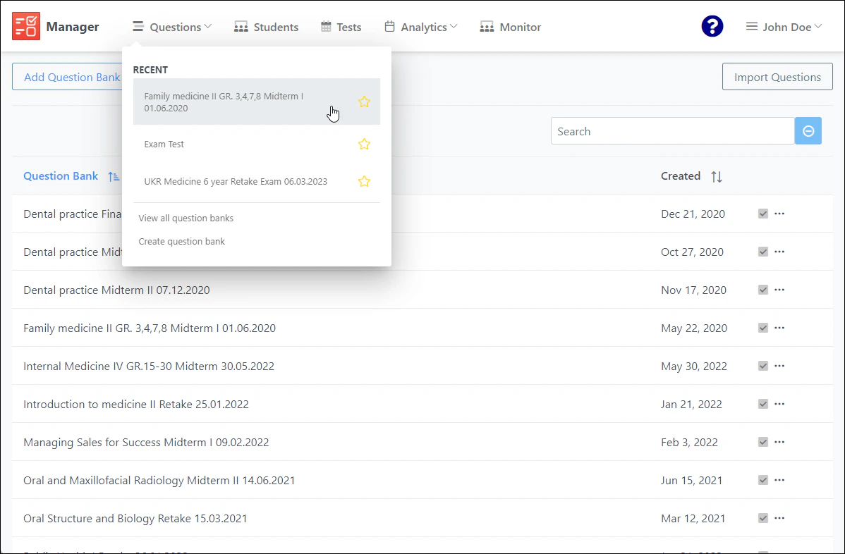 screenshot of ExamJet