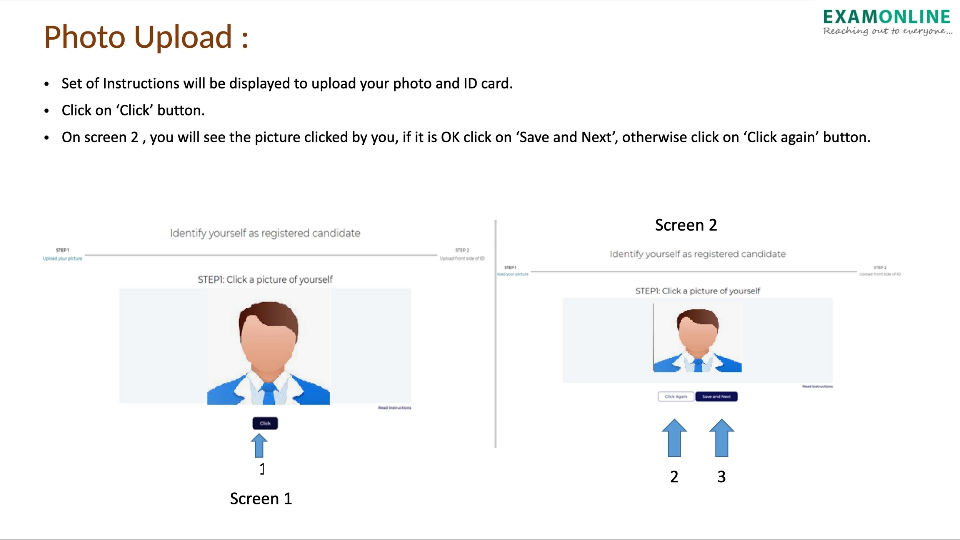 screenshot of ExamOnline