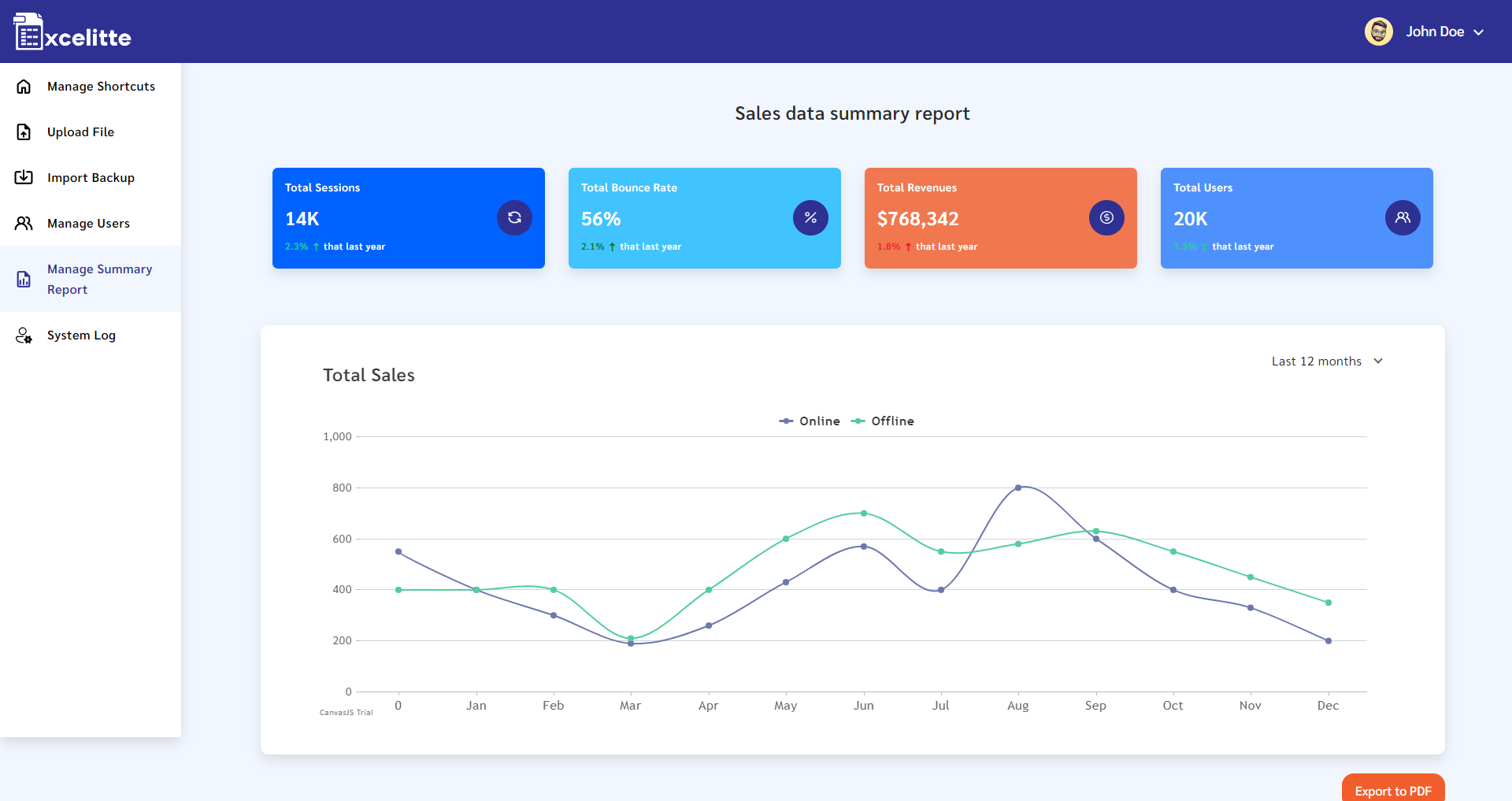 screenshot of Excelitte