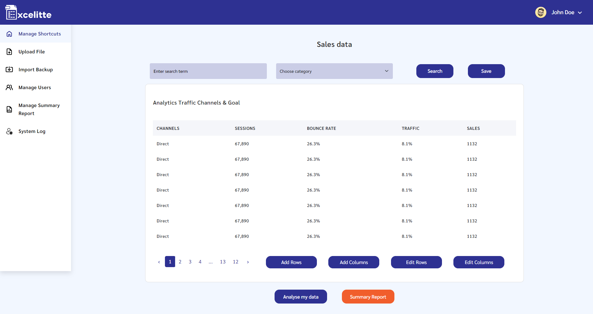 screenshot of Excelitte