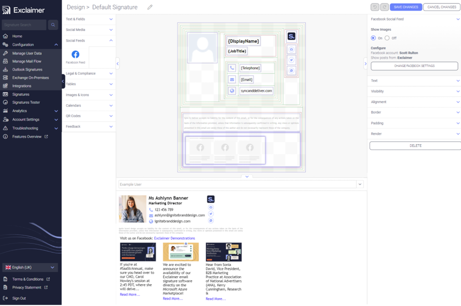 screenshot of Exclaimer