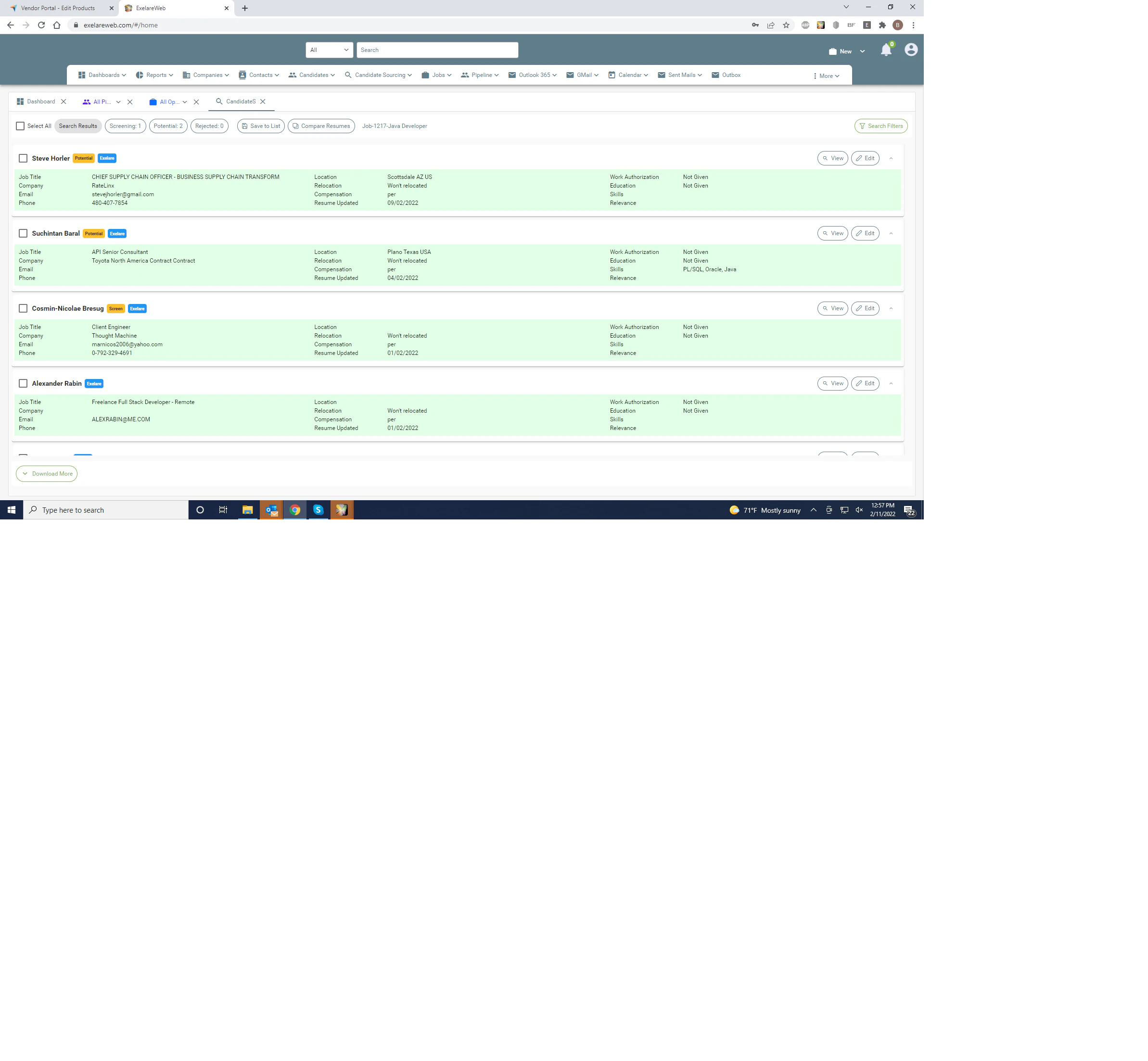 screenshot of Exelare