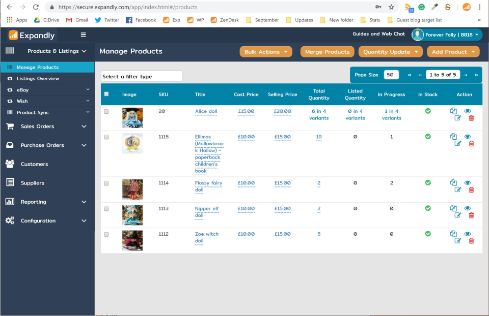 screenshot of Expandly