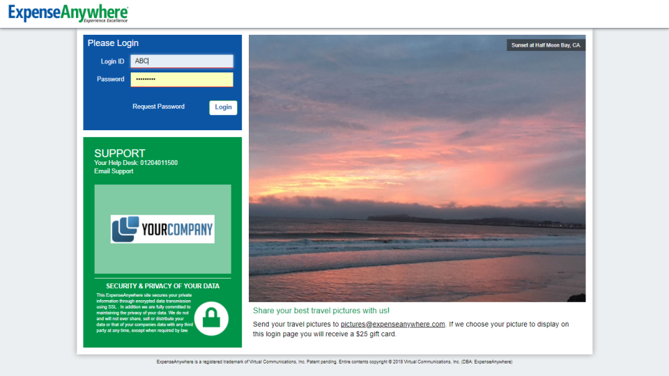 screenshot of ExpenseAnywhere