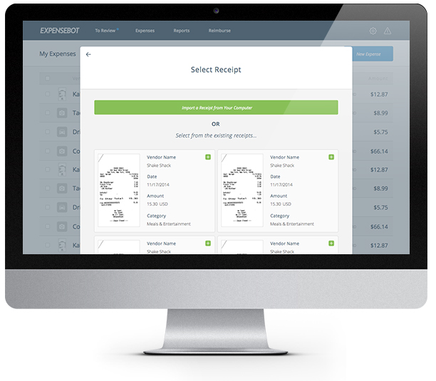 screenshot of ExpenseBot