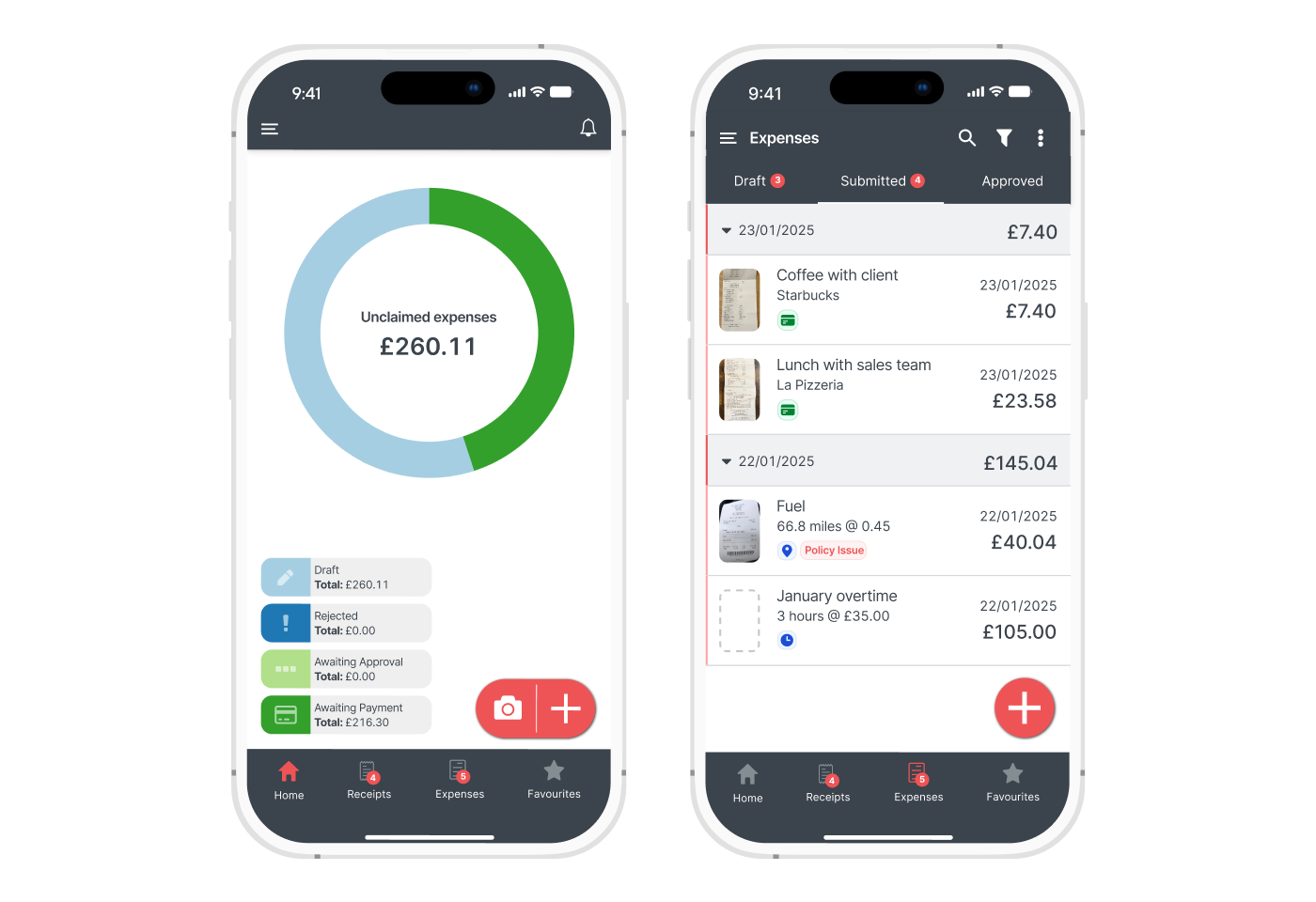 screenshot of ExpenseIn