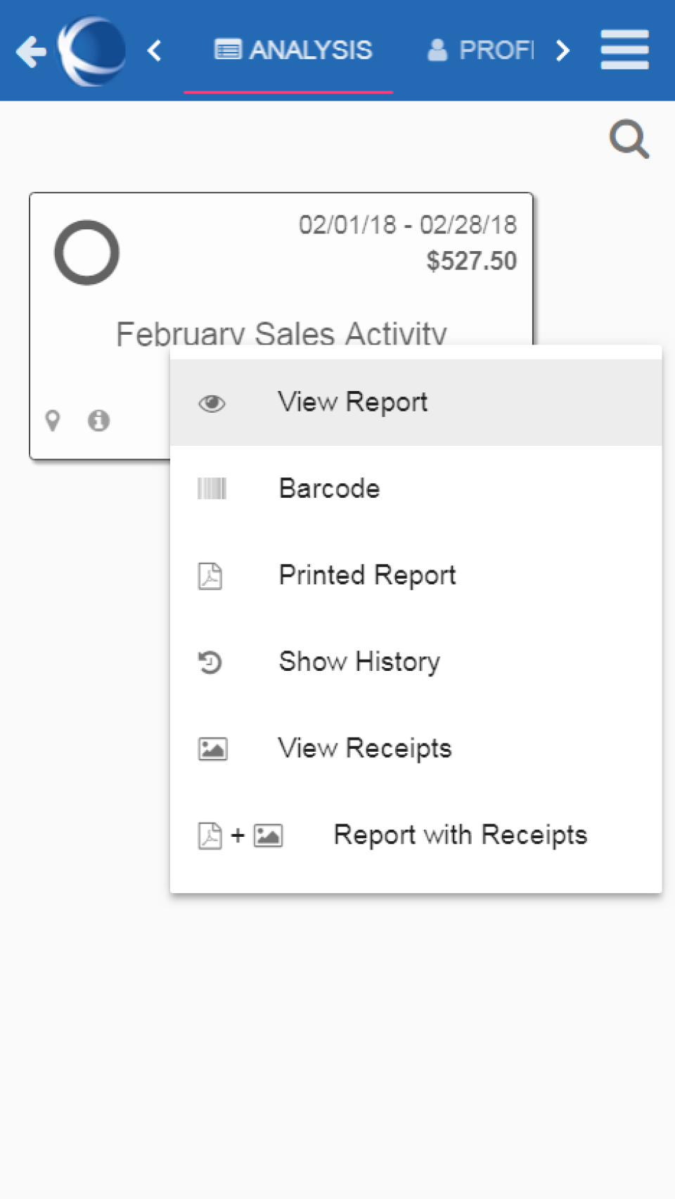 screenshot of ExpenseNet
