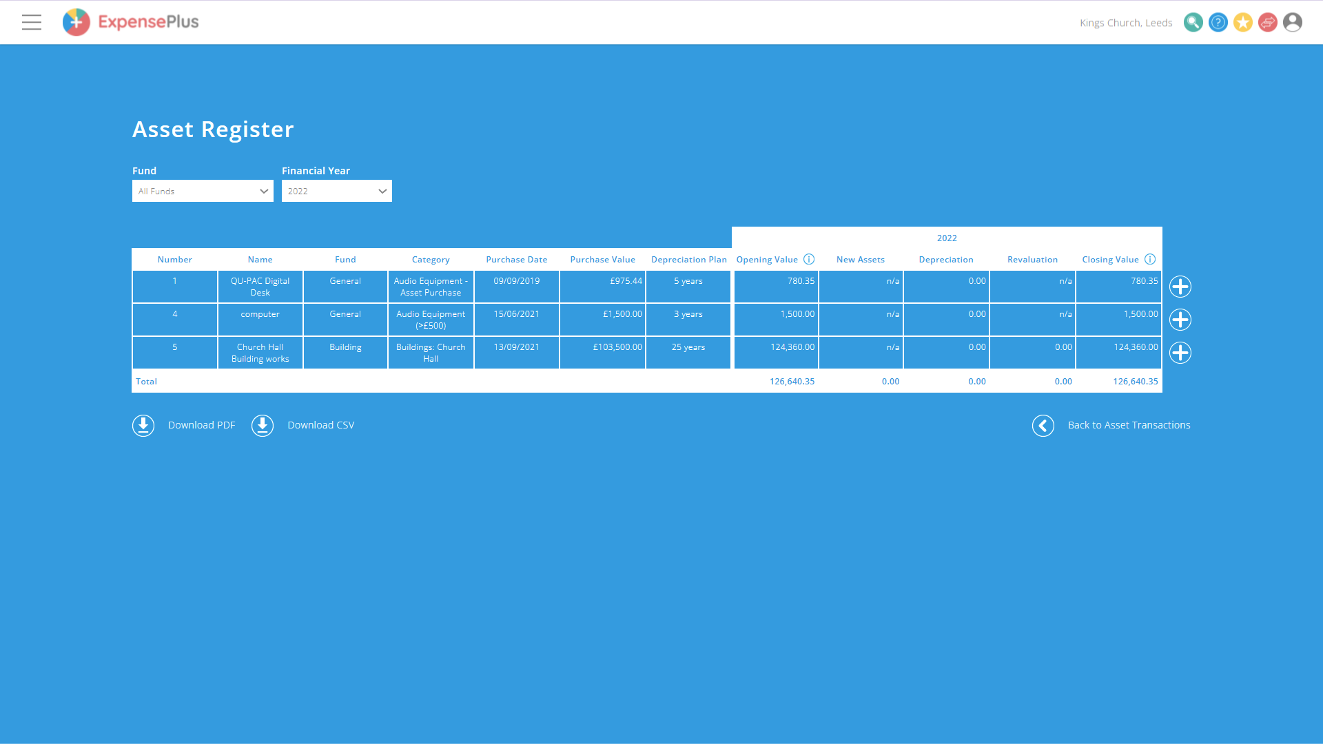 screenshot of ExpensePlus