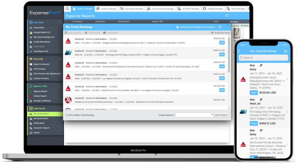 screenshot of ExpensePoint