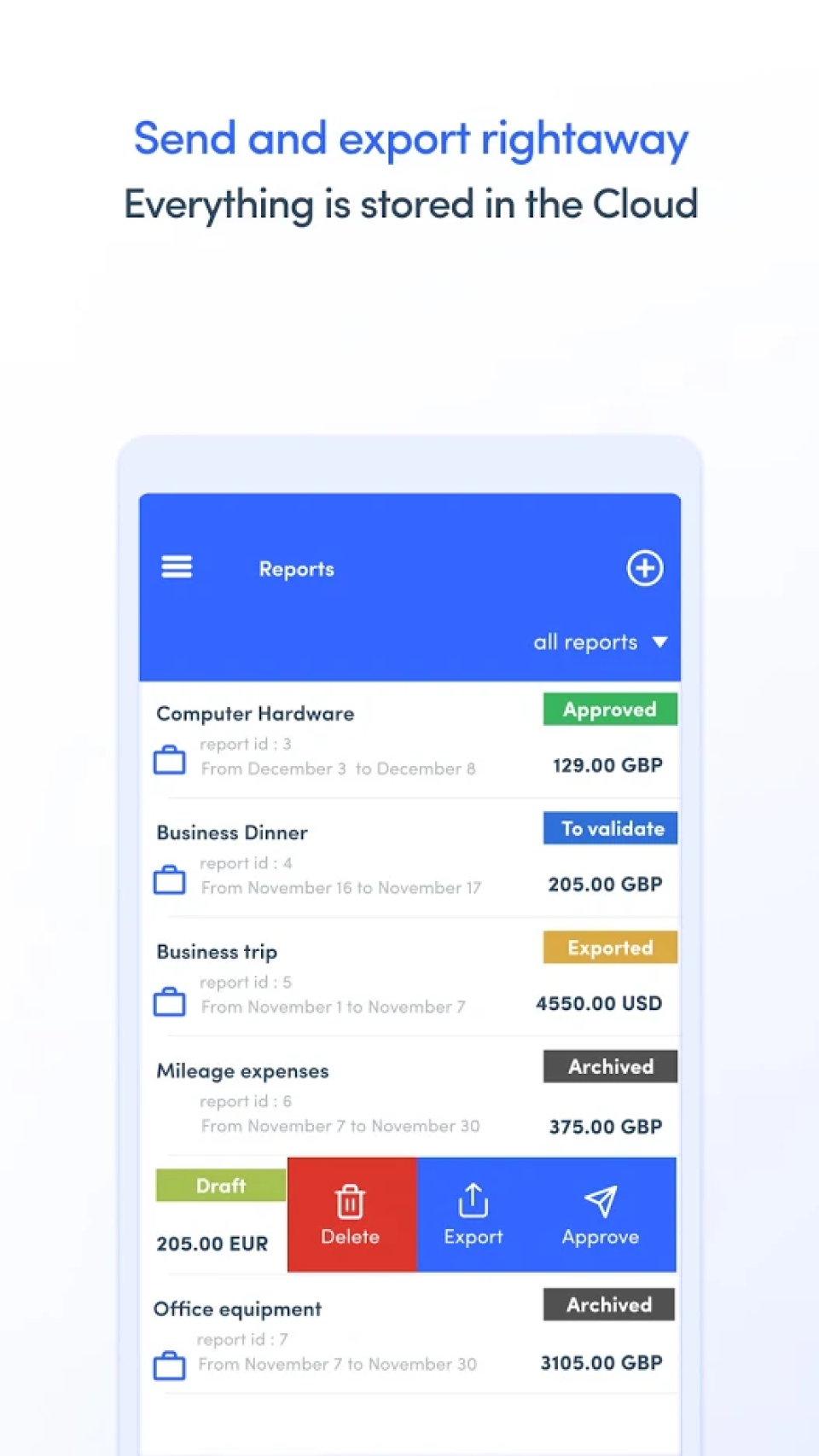 screenshot of Expensya