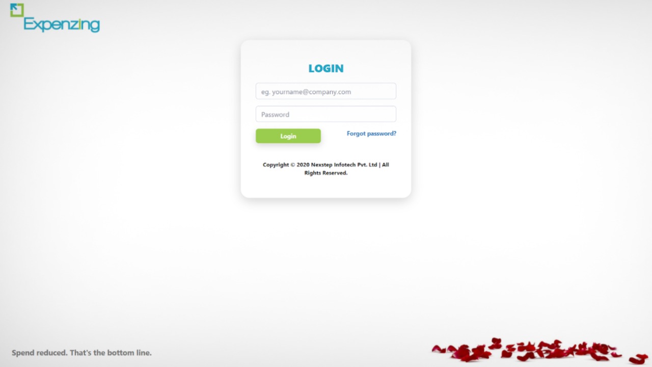 screenshot of Expenzing