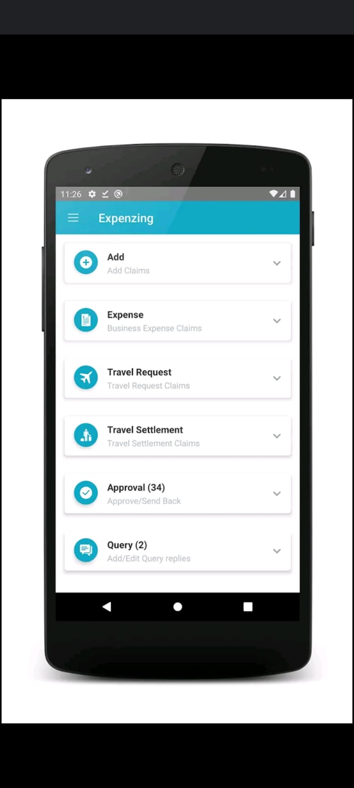 screenshot of Expenzing