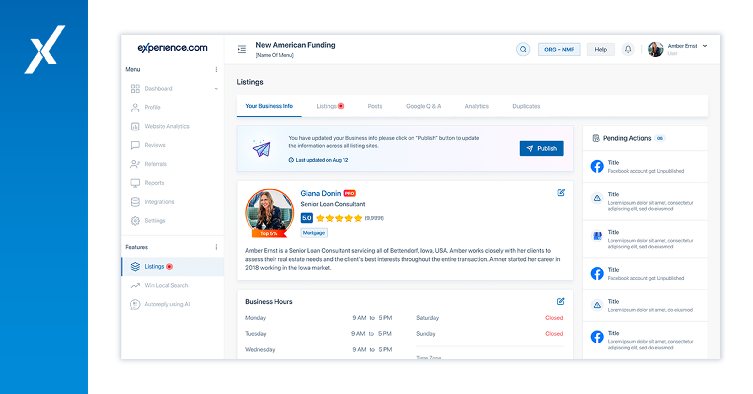 screenshot of Experience.com
