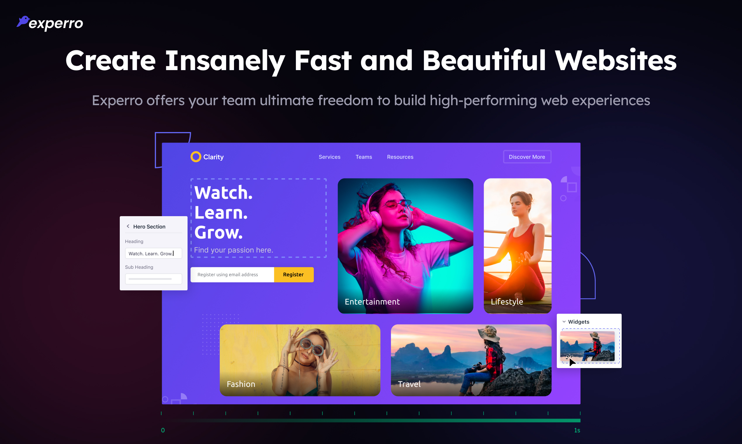 screenshot of Experro