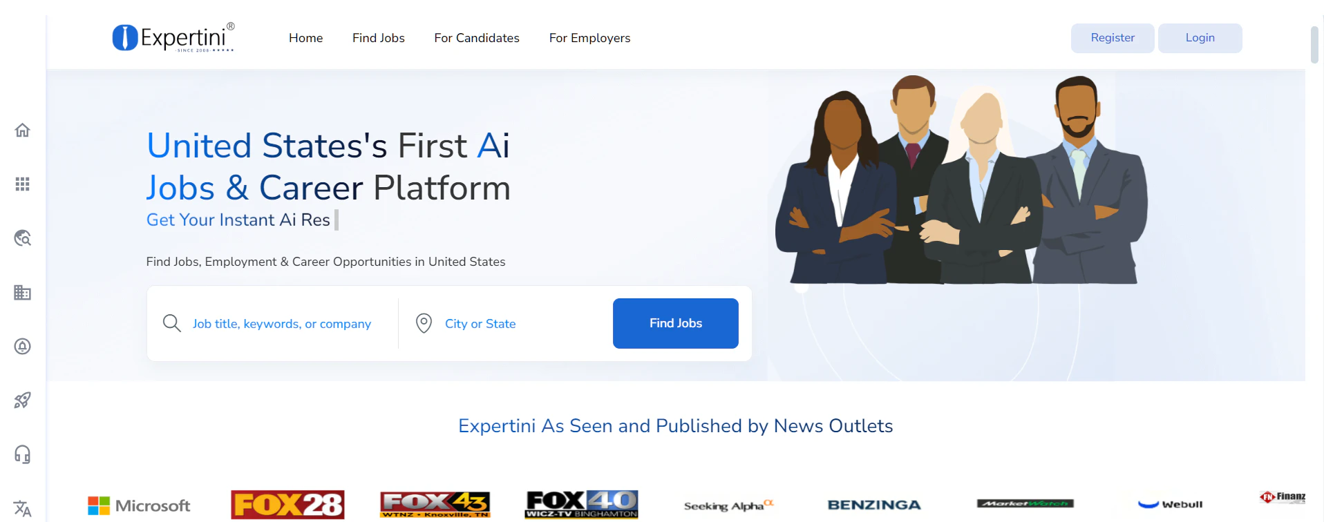 screenshot of Expertini