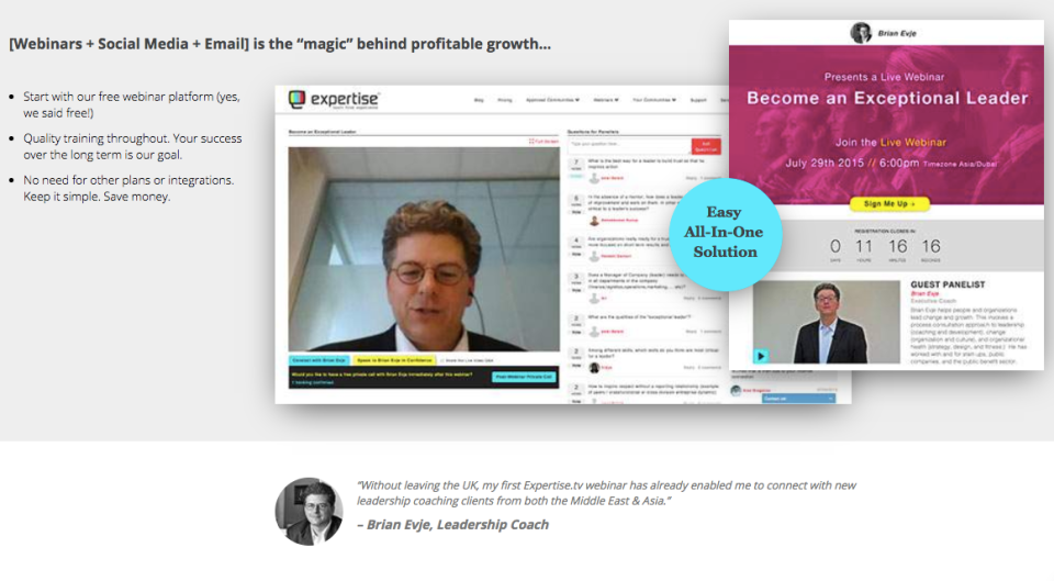 screenshot of Expertise.tv