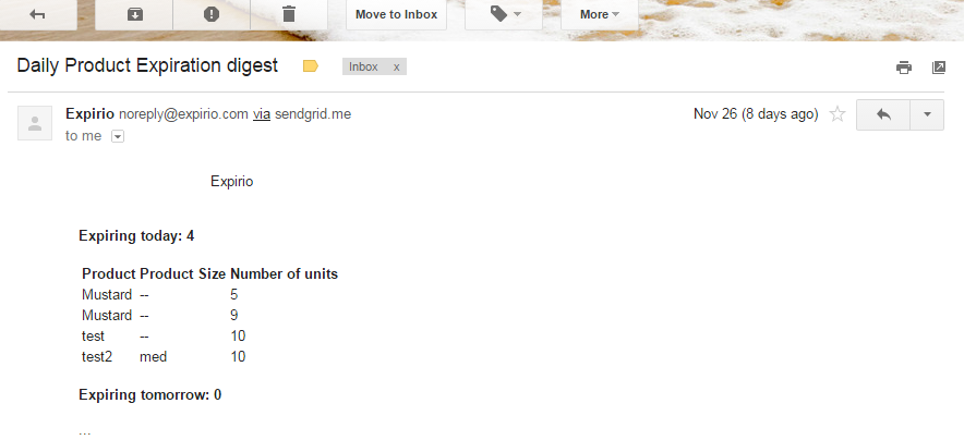 screenshot of Expirio